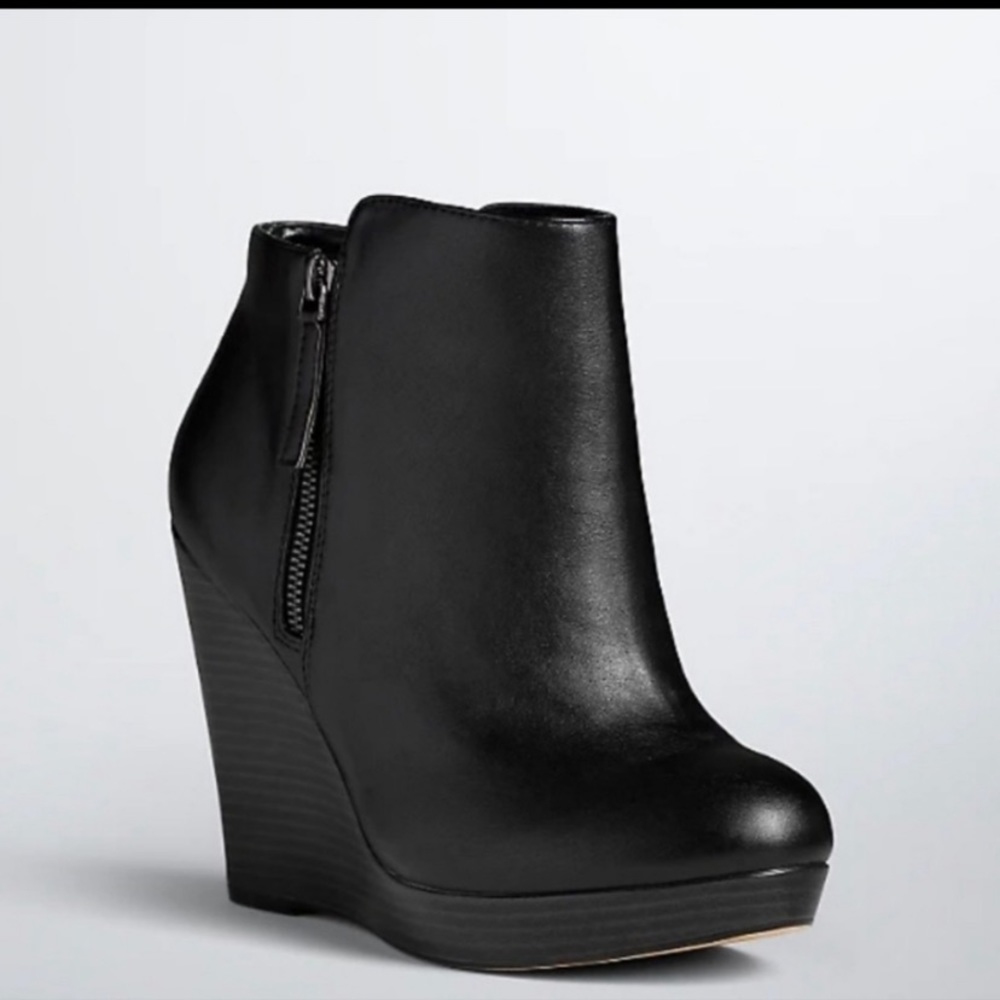 Torrid side zip wedge bootie
